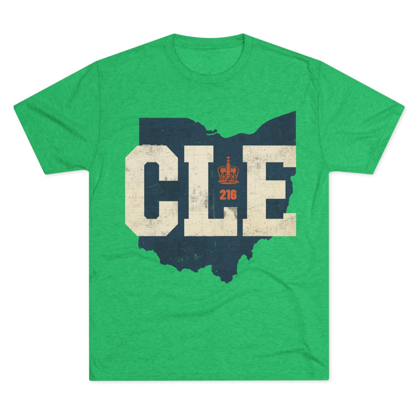 Cleveland CLE Ohio State Outline Tri-Blend Tee