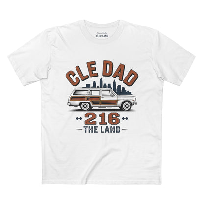 T-Shirt — "CLE DAD 216 The Land" Vintage Cleveland Dad Tee