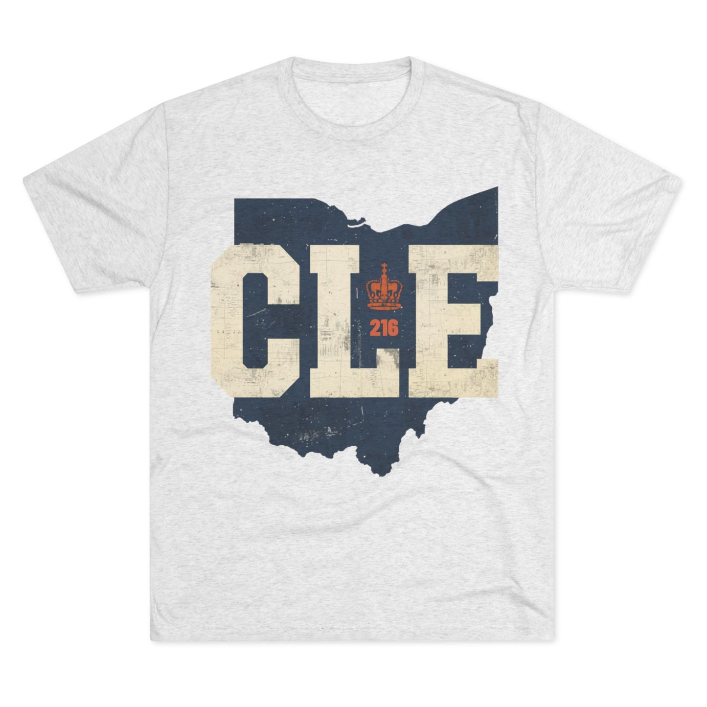 Cleveland CLE Ohio State Outline Tri-Blend Tee — Cleveland Ohio outline graphic tee