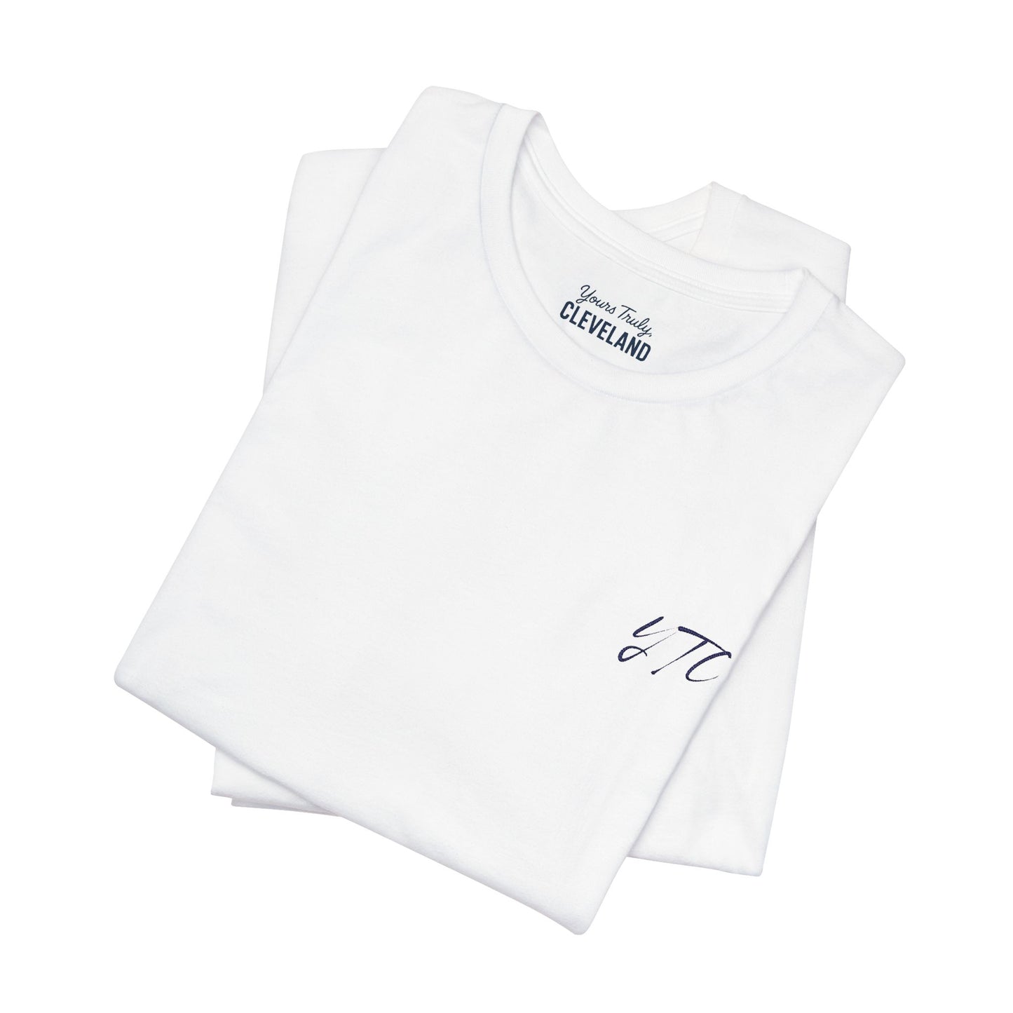 Yours Truly, Cleveland Embroidered Script Tee