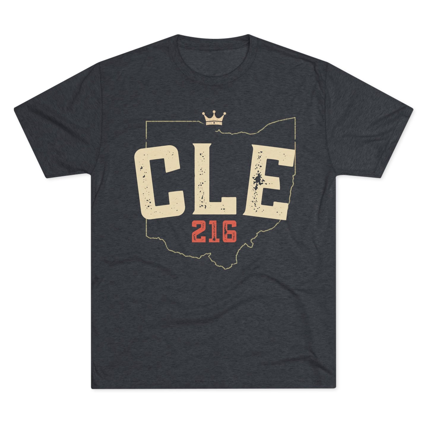 CLE 216 Ohio Outline Tri-Blend Tee
