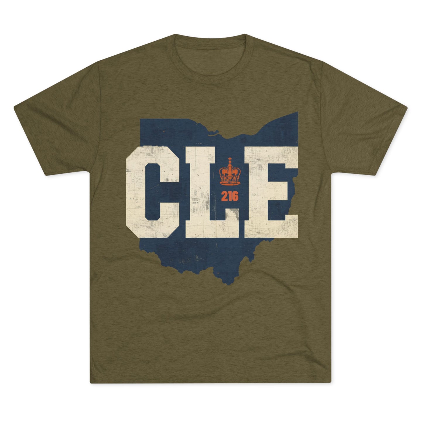 Cleveland CLE Ohio State Outline Tri-Blend Tee