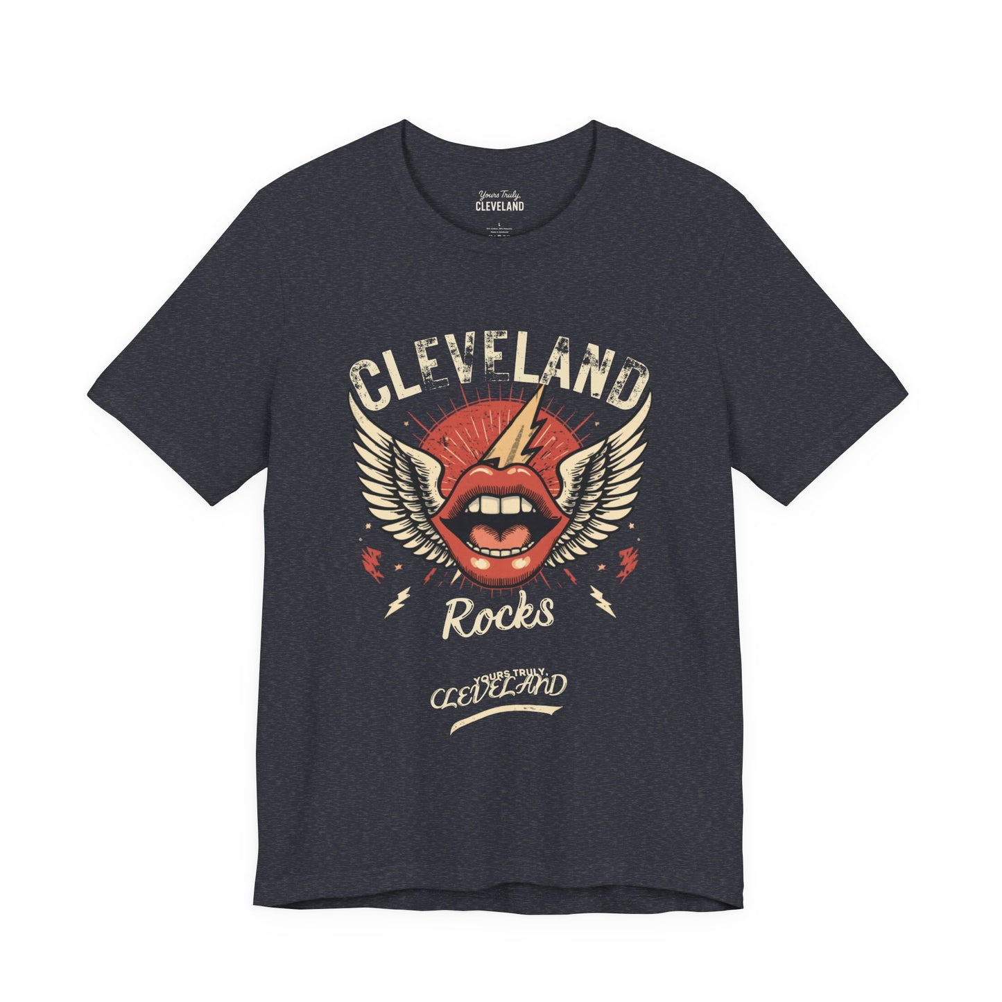 Cleveland Rocks Retro Winged Lips Tee