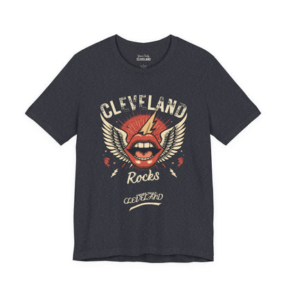 Cleveland Rocks Retro Winged Lips Tee