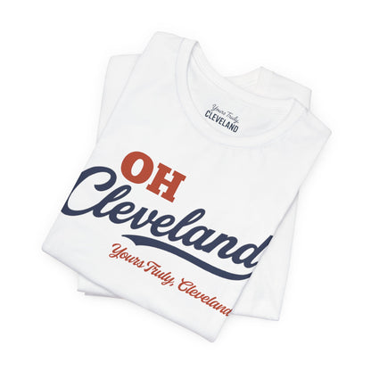 Cleveland Script Tee - "OH Cleveland" Retro City Pride Shirt