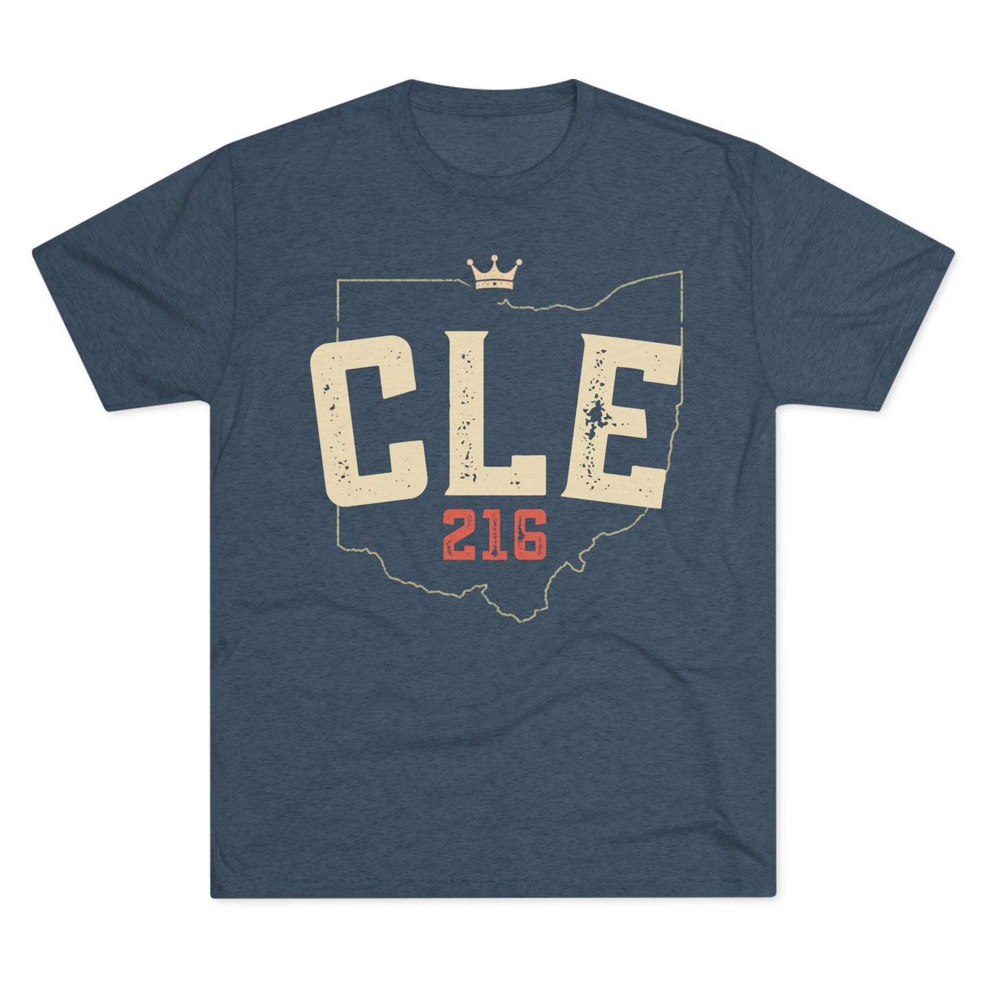 CLE 216 Ohio Outline Tri-Blend Tee