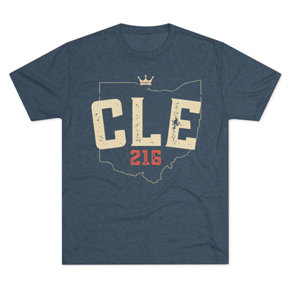 CLE 216 Ohio Outline Tri-Blend Tee