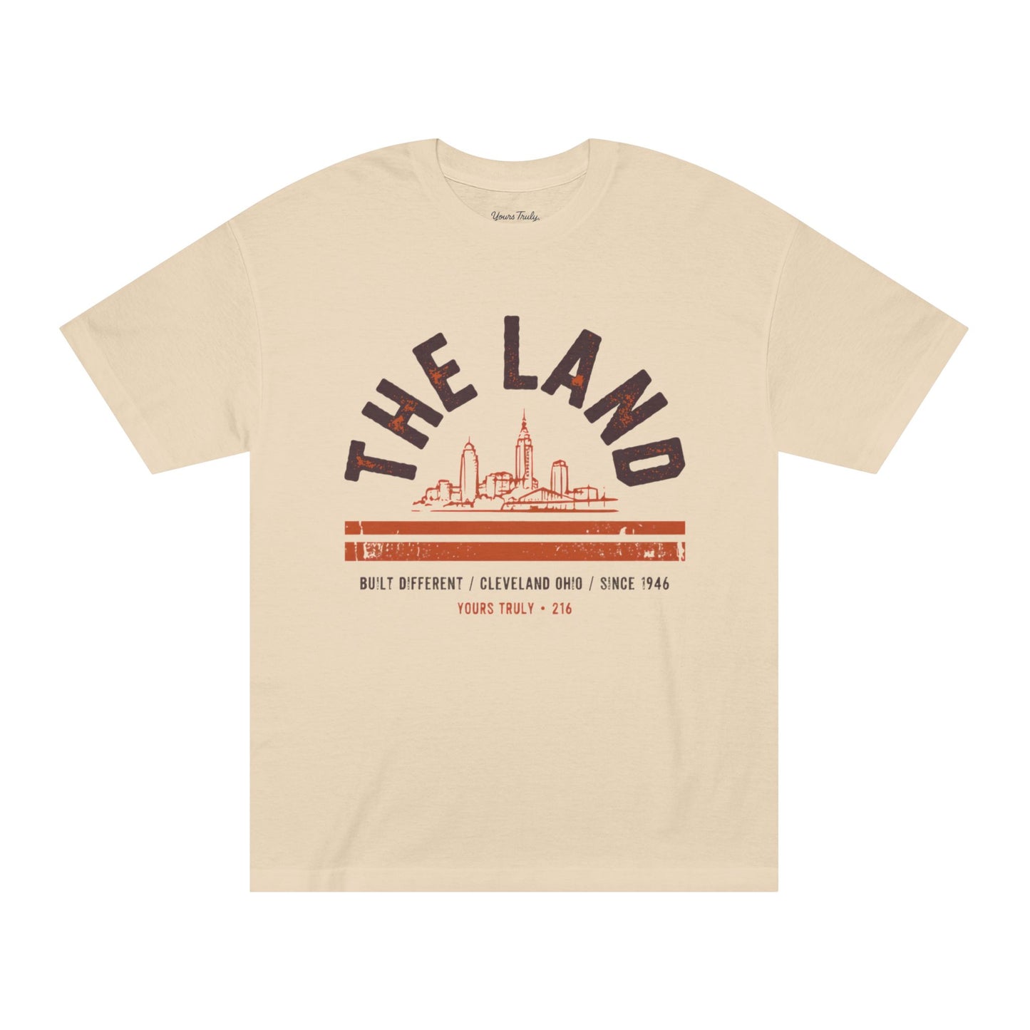 The Land Cleveland Skyline T‑Shirt — Retro Cityscape Tee