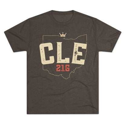 CLE 216 Ohio Outline Tri-Blend Tee