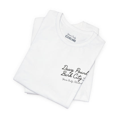 Dawg Pound Bark City Tee — Yours Truly Cleveland Bulldog Graphic T-Shirt