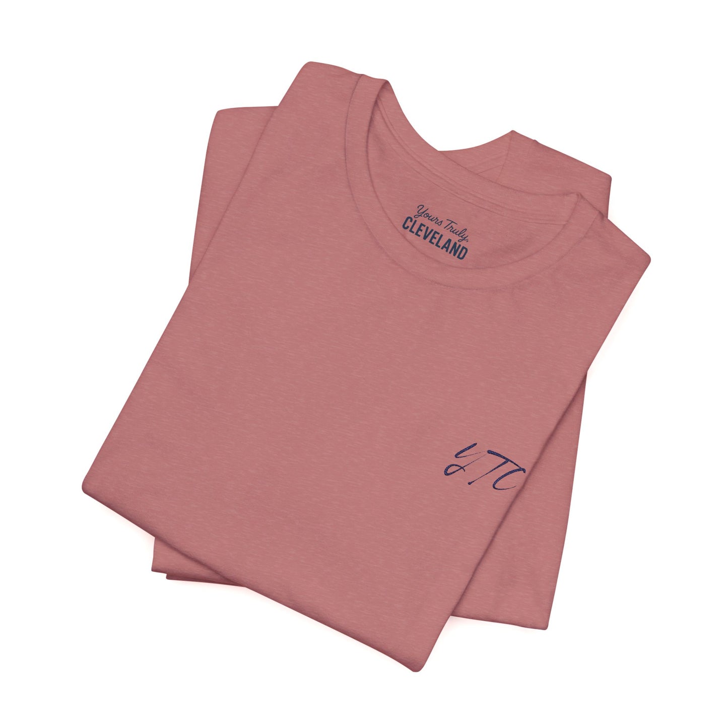 Yours Truly, Cleveland Embroidered Script Tee