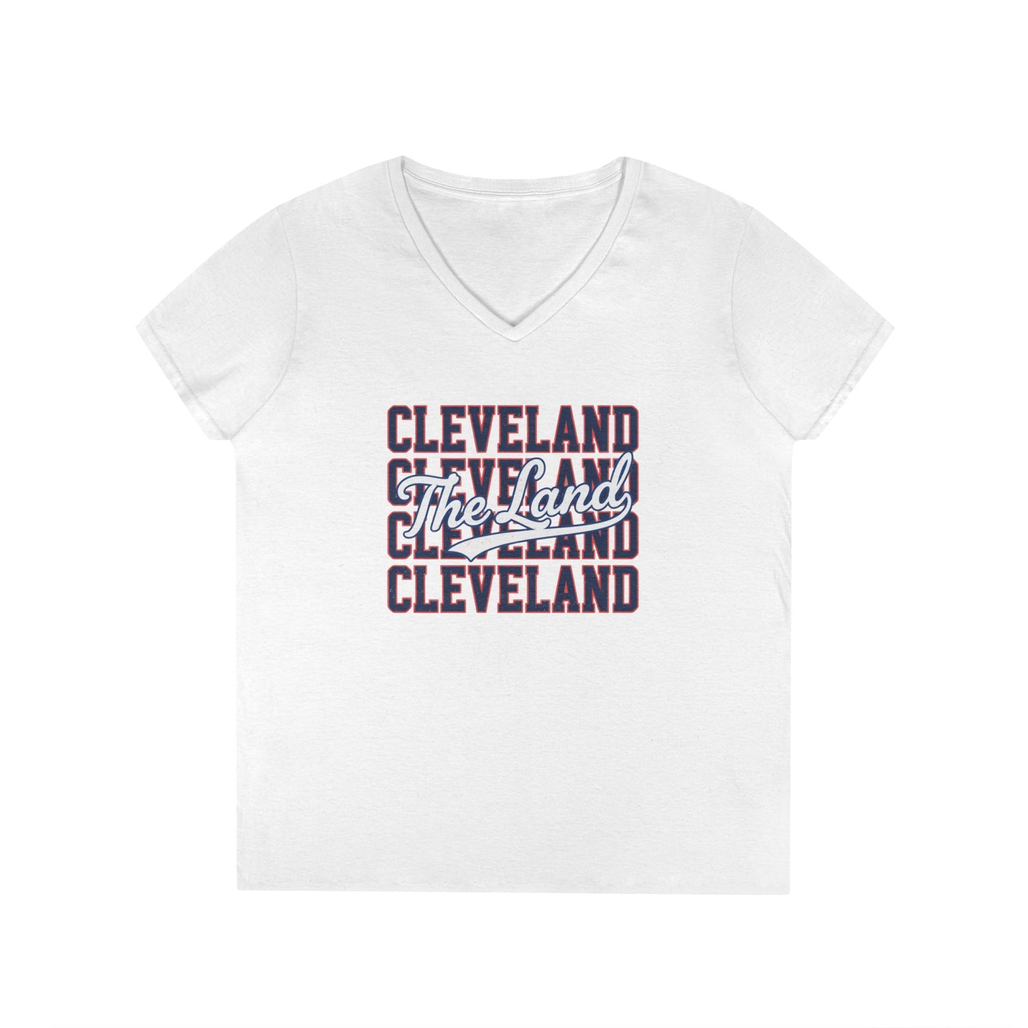 Cleveland 'The Land' Women's V-Neck Tee — Stacked City Pride Shirt