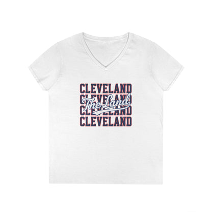 Cleveland 'The Land' Women's V-Neck Tee — Stacked City Pride Shirt