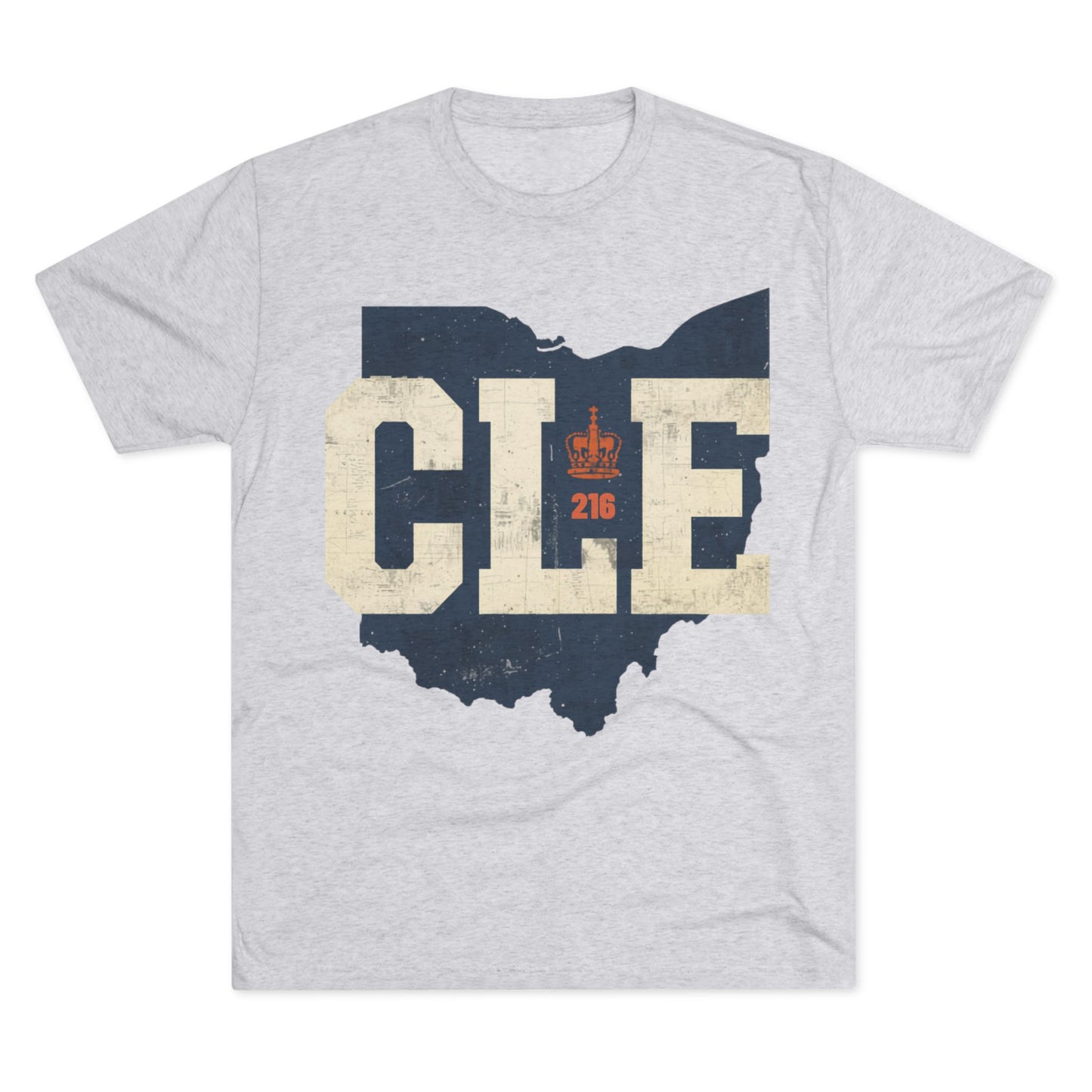 Cleveland CLE Ohio State Outline Tri-Blend Tee
