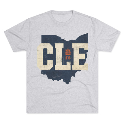 Cleveland CLE Ohio State Outline Tri-Blend Tee