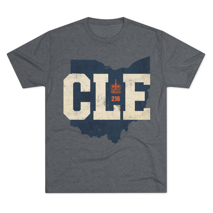 Cleveland CLE Ohio State Outline Tri-Blend Tee