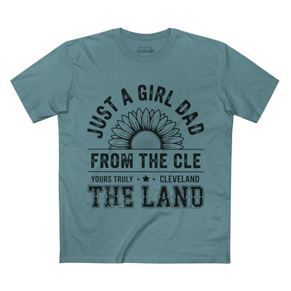 Just a Girl Dad From the CLE T‑Shirt — Cleveland 'The Land' Sunflower Dad Tee
