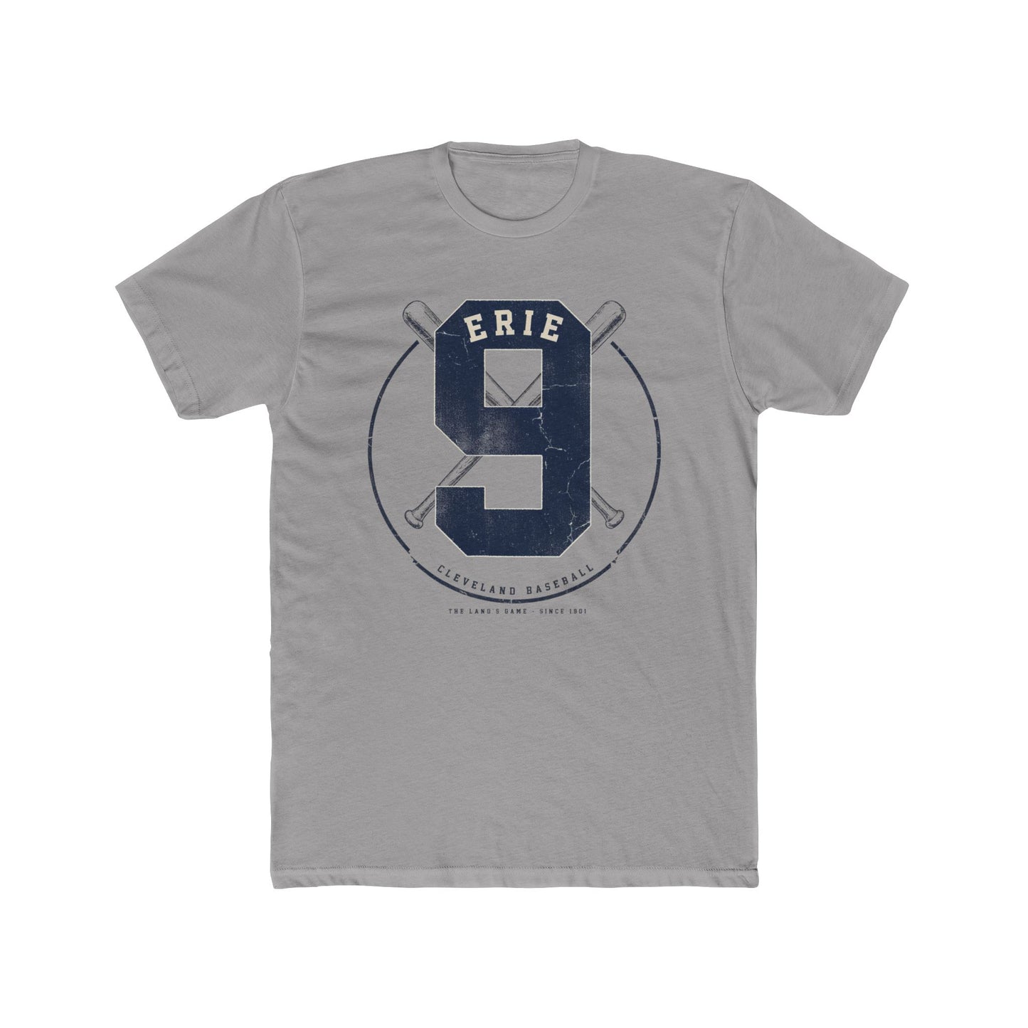 Erie 9 Baseball Tee — Cleveland Vintage Number Graphic