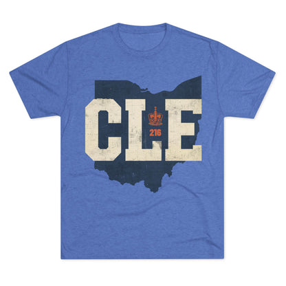 Cleveland CLE Ohio State Outline Tri-Blend Tee