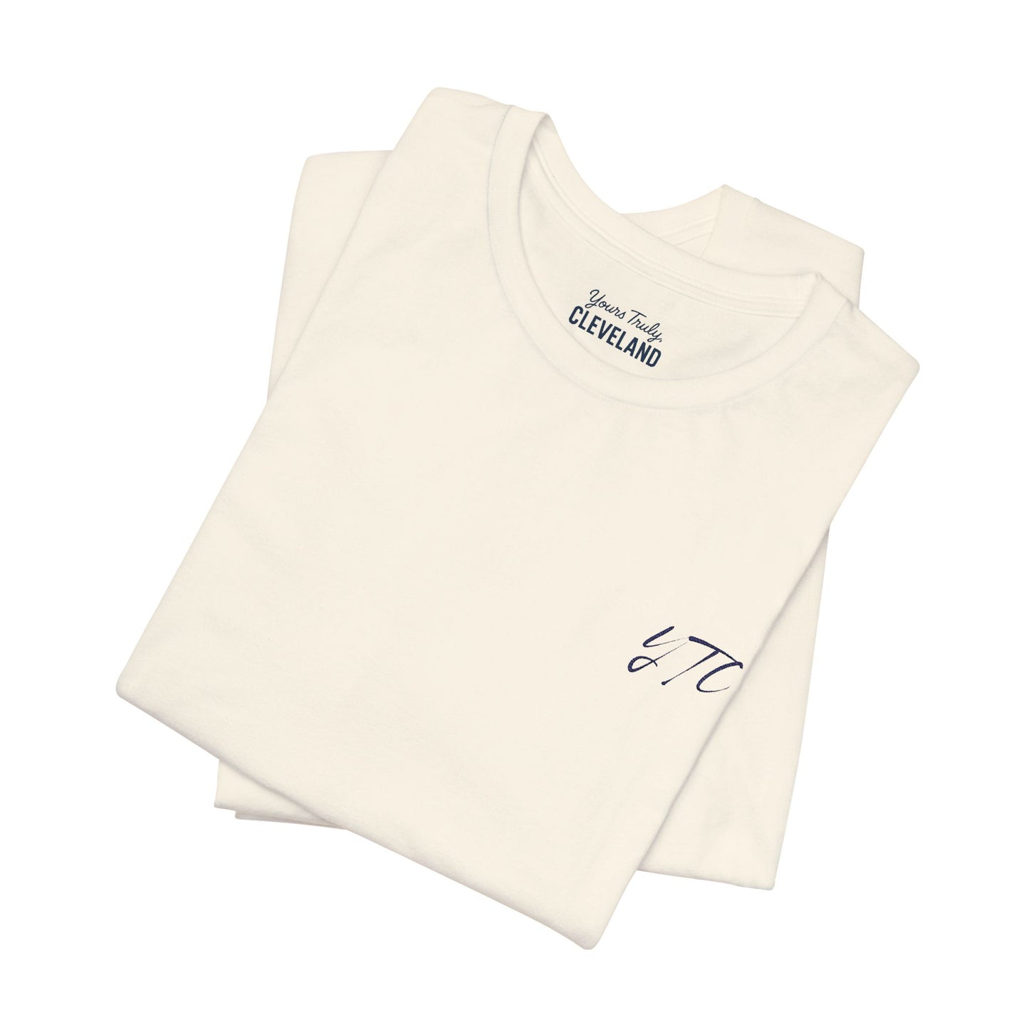 Yours Truly, Cleveland Embroidered Script Tee