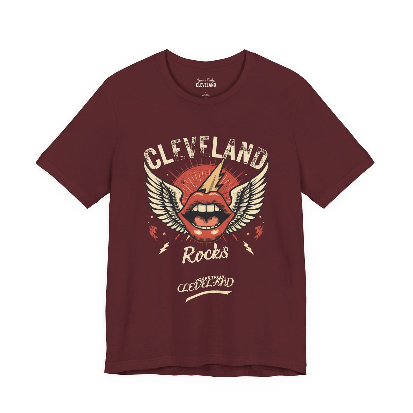 Cleveland Rocks Retro Winged Lips Tee