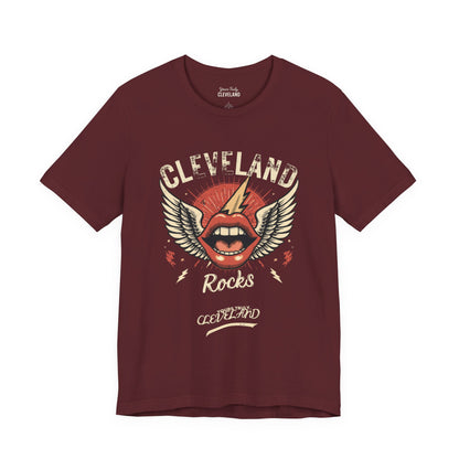 Cleveland Rocks Retro Winged Lips Tee