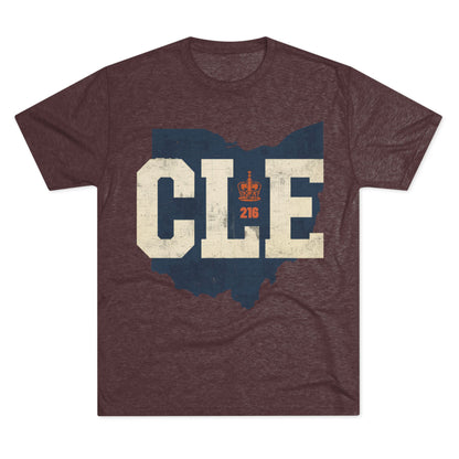 Cleveland CLE Ohio State Outline Tri-Blend Tee