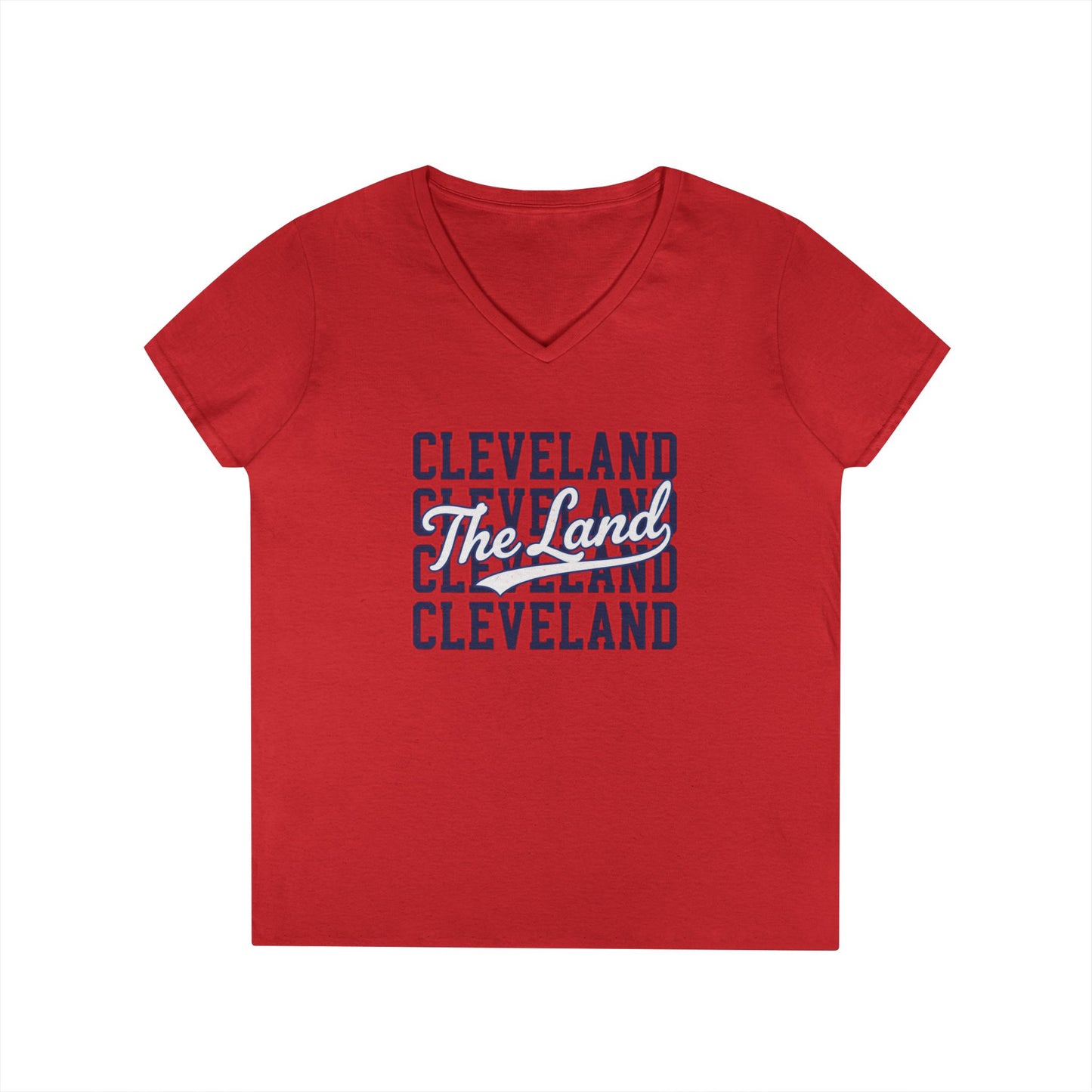 Cleveland 'The Land' Women's V-Neck Tee — Stacked City Pride Shirt