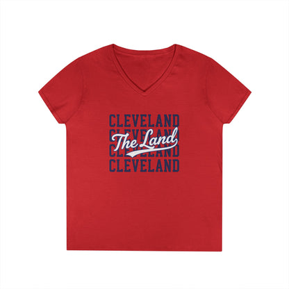 Cleveland 'The Land' Women's V-Neck Tee — Stacked City Pride Shirt