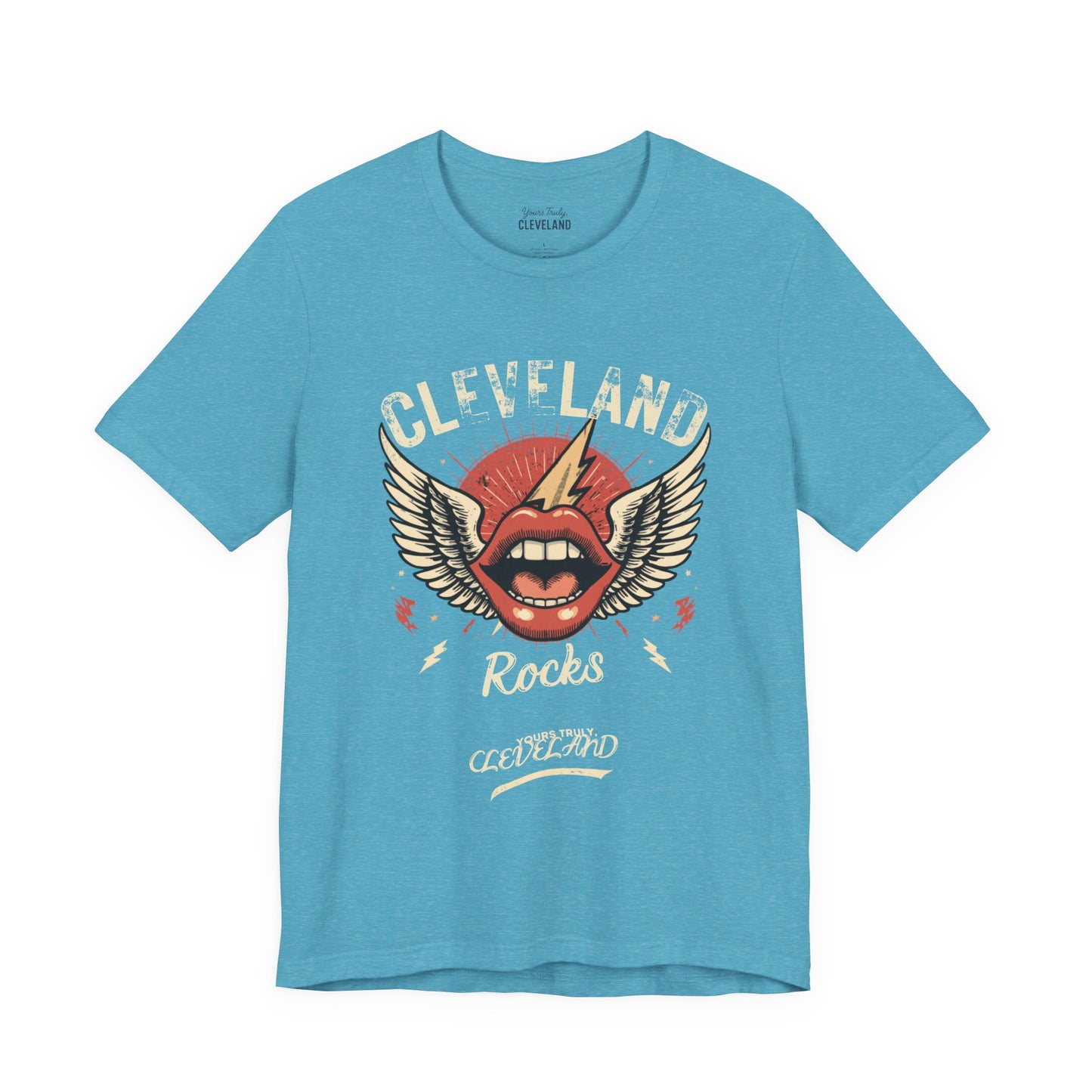 Cleveland Rocks Retro Winged Lips Tee