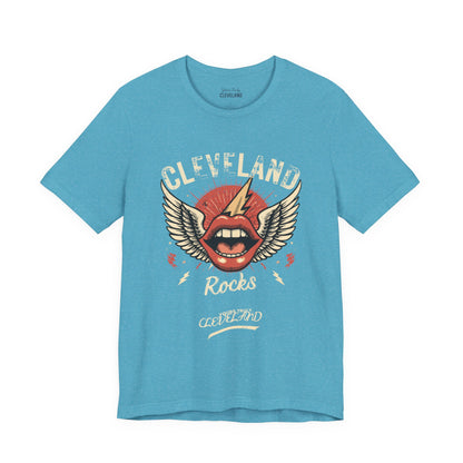 Cleveland Rocks Retro Winged Lips Tee