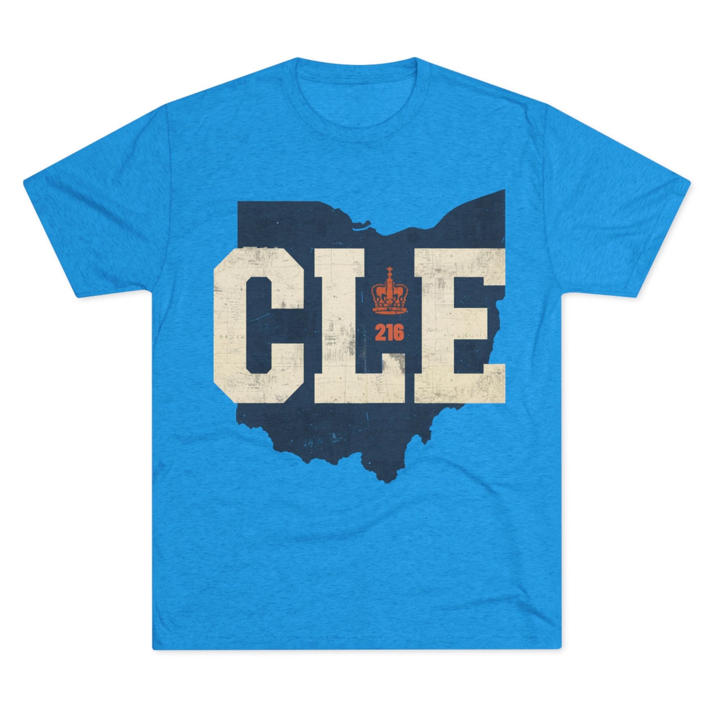 Cleveland CLE Ohio State Outline Tri-Blend Tee