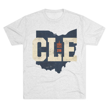 Cleveland CLE Ohio State Outline Tri-Blend Tee