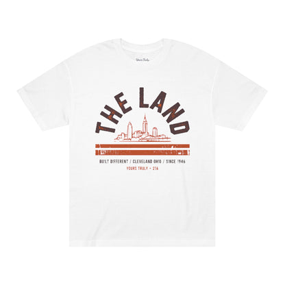 The Land Cleveland Skyline T‑Shirt — Retro Cityscape Tee