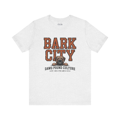 Dawg Pound Bark City Tee — Yours Truly Cleveland Football Script T-Shirt