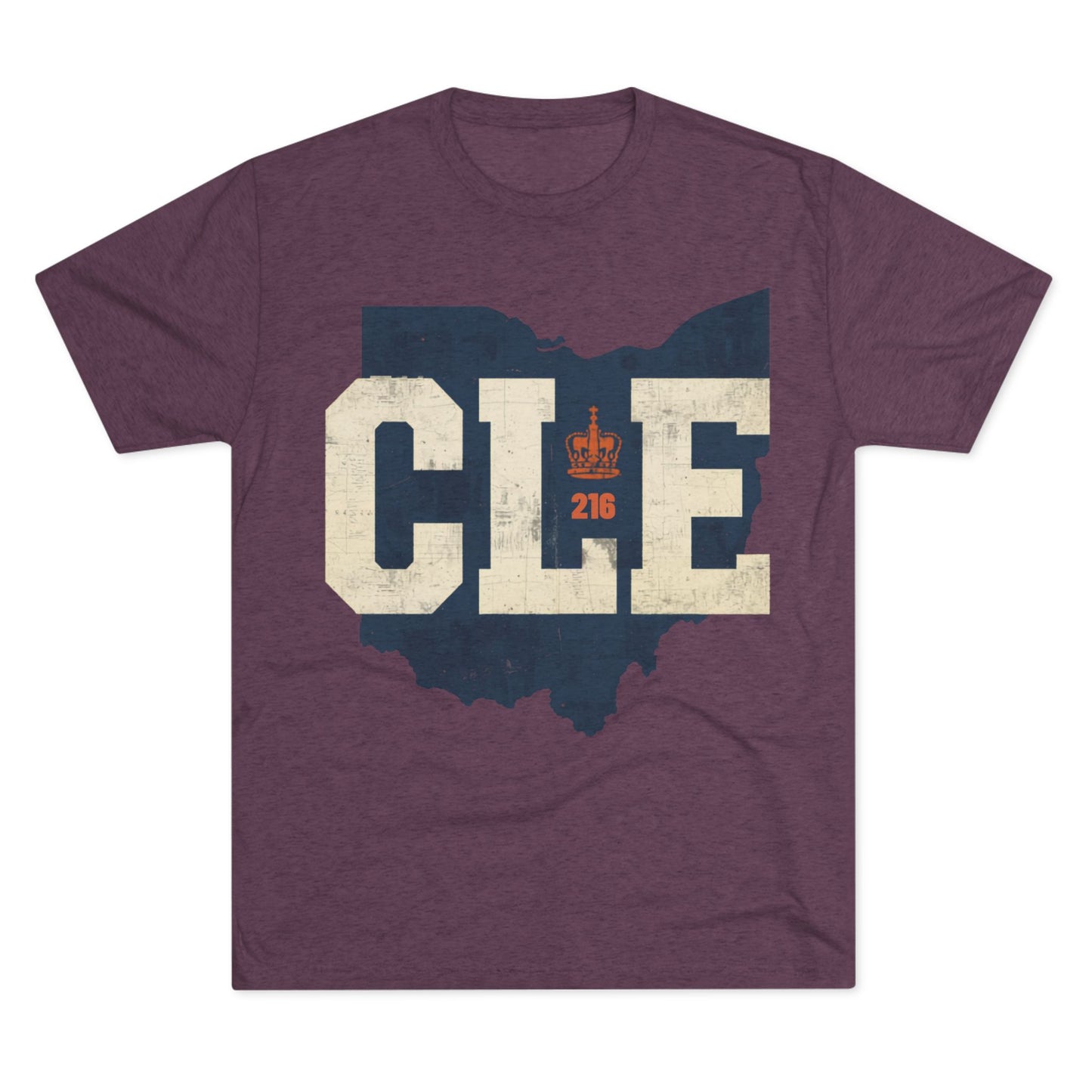 Cleveland CLE Ohio State Outline Tri-Blend Tee