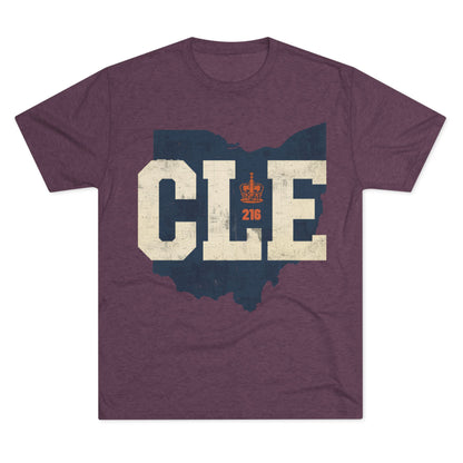 Cleveland CLE Ohio State Outline Tri-Blend Tee
