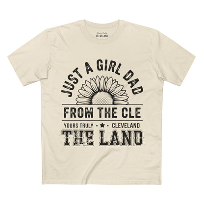 Just a Girl Dad From the CLE T‑Shirt — Cleveland 'The Land' Sunflower Dad Tee