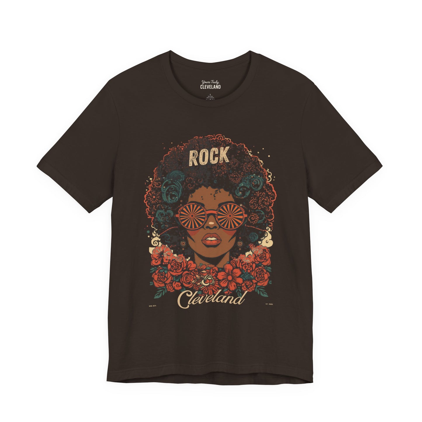 Rock Cleveland Retro Afro Floral Tee