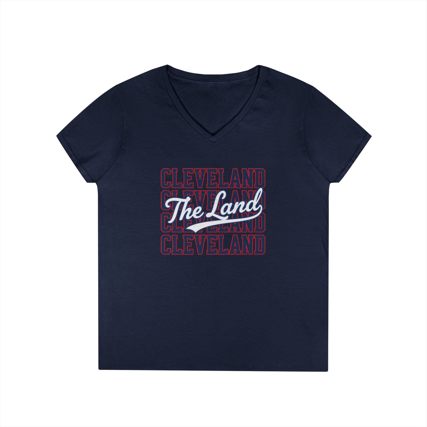 Cleveland 'The Land' Women's V-Neck Tee — Stacked City Pride Shirt
