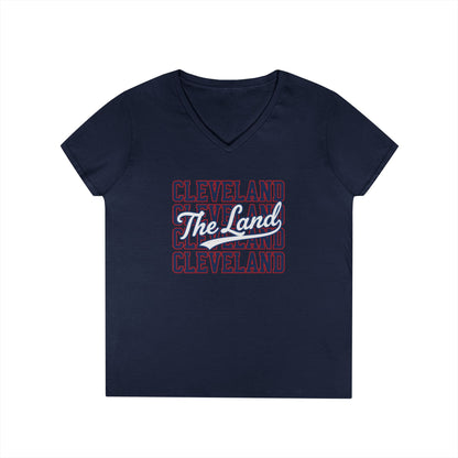 Cleveland 'The Land' Women's V-Neck Tee — Stacked City Pride Shirt