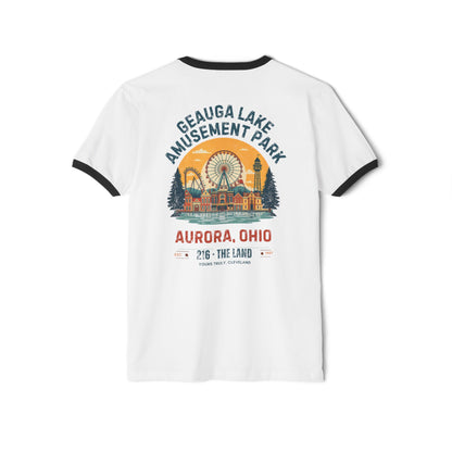 Ringer T-Shirt — Geauga Lake Amusement Park Aurora, Ohio Retro Ferris Wheel Tee