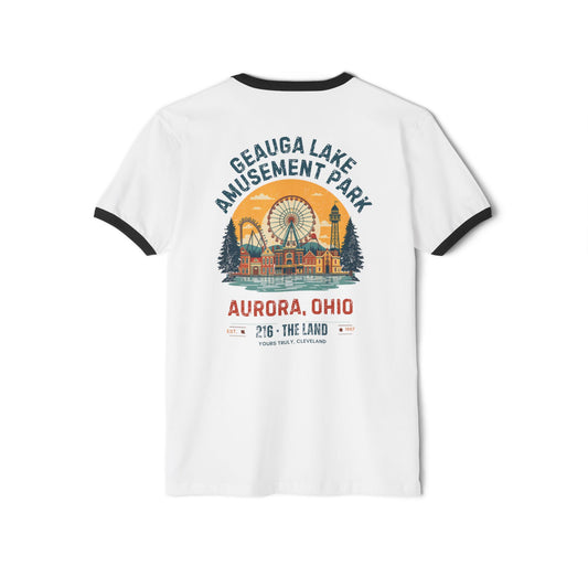 Ringer T-Shirt — Geauga Lake Amusement Park Aurora, Ohio Retro Ferris Wheel Tee
