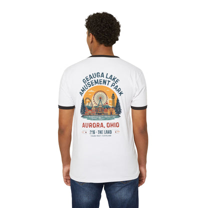 Ringer T-Shirt — Geauga Lake Amusement Park Aurora, Ohio Retro Ferris Wheel Tee