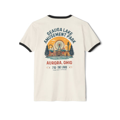 Ringer T-Shirt — Geauga Lake Amusement Park Aurora, Ohio Retro Ferris Wheel Tee