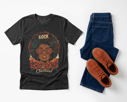Rock Cleveland Retro Afro Floral Tee