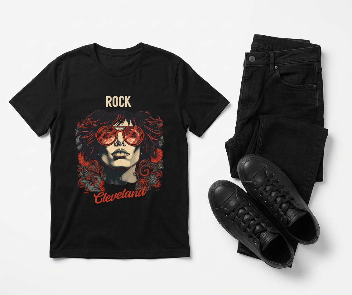 Rock Cleveland Guitarist Portrait Tee
