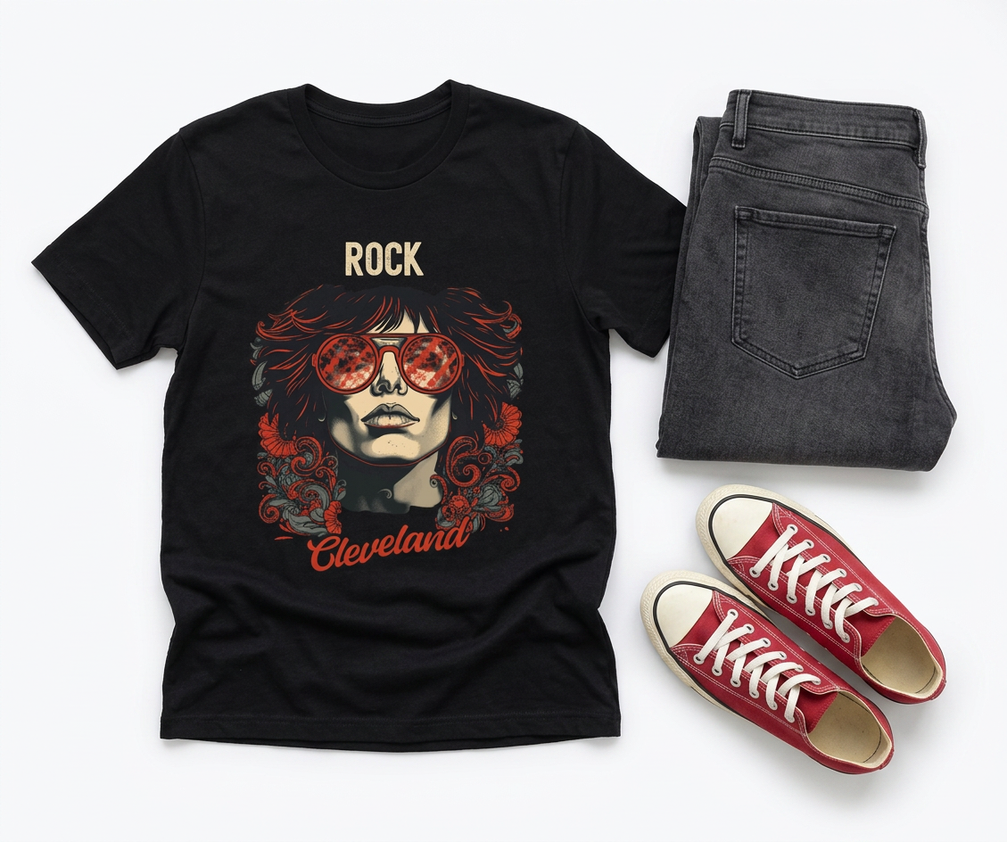 Rock Cleveland Guitarist Portrait Tee
