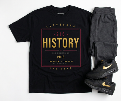 Cleveland 216 History Tee — 2016 NBA Champions Tribute T-Shirt