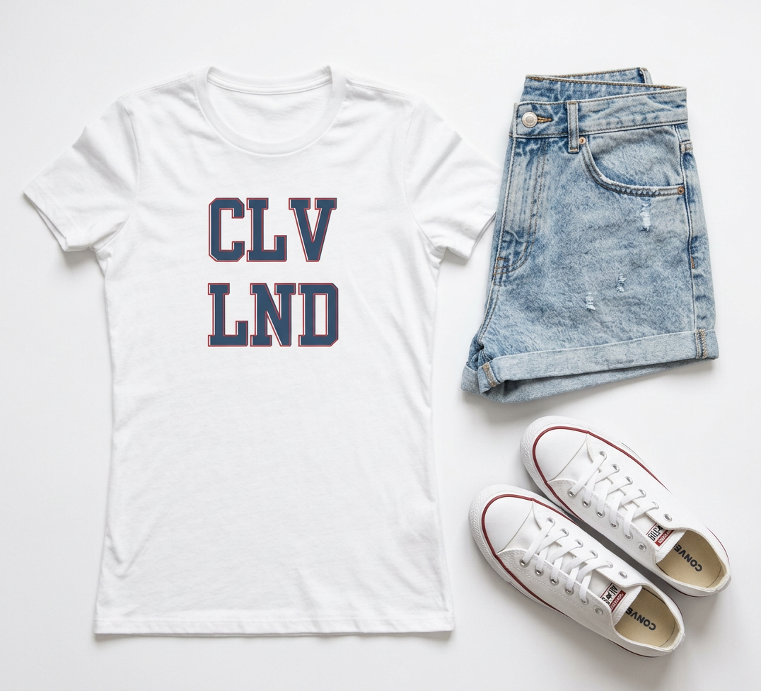 Cleveland CLV LND Women's Tee – Vintage Collegiate City Pride Shirt